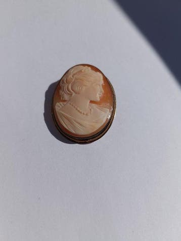 Zonder minimumprijs - Cameo Zilver, schelp - Zilveren