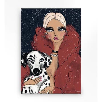 *WOONWINKEL* Urban Cotton Dotted Doggy Wandkleed In Frame L, Verzenden, Nieuw