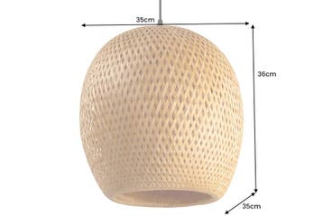 Hanglamp ORGANIC LIVING 35 cm natuurlijk bamboe - 40578, Huis en Inrichting, Lampen | Hanglampen, Ophalen of Verzenden, Nieuw