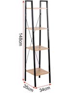 Industriële Stellingkast – 4-Lagen – Licht Eiken Hout Kast, Verzenden, Nieuw