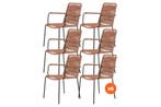 VDG Set van 6 - Denver Rope stapelbare stoel - Terracotta, Tuin en Terras, Tuinsets en Loungesets, Verzenden, Nieuw, Overige materialen