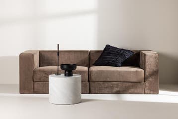 Jeane 3-Zitsbank Bruin Linnen Teddy Stof Modern Design Jorn, Huis en Inrichting, Banken | Bankstellen, Verzenden, Nieuw
