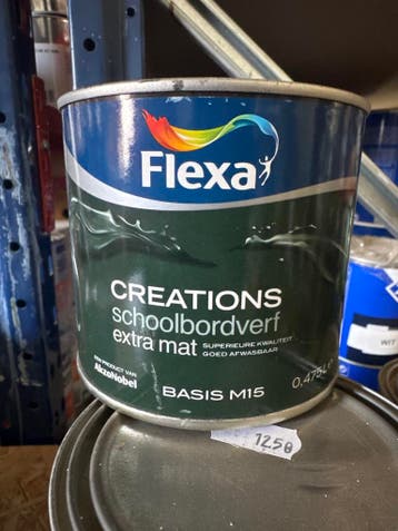 Flexa Creations Schoolbordenverf Extra Mat - WIT - 0,5 liter, Wit, Nieuw, Ophalen of Verzenden, Verf