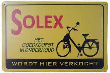 Solex wordt hier verkocht reclamebord, Verzamelen, Merken en Reclamevoorwerpen, Verzenden, Nieuw