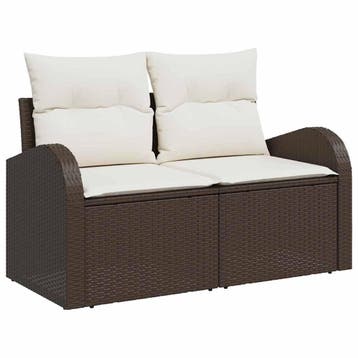 vidaXL Tuin Sofa Set 5 st 4-Aantal zitplaatsen Bruin en, Verzenden, Nieuw, Rotan, 5 zitplaatsen