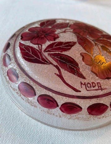 Daum Nancy - Bonbon mand - Glas - Antieke Daum Nancy Moda