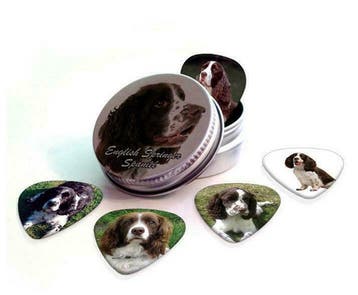Blikje + plectrums afbeelding Engelse Springer Spaniel hond, Ophalen of Verzenden, Nieuw