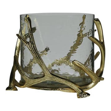windlicht gewei champagne goud large d28 h20cm, Verzenden, Nieuw