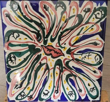 Salvador Dali (1904-1989) - El Beso de Fuego - ceramic tile, Antiek en Kunst