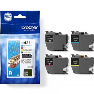 Brother LC-421VAL multipack zwart + 3 kleuren Inktcartridge, Verzenden, Nieuw, Cartridge, Brother