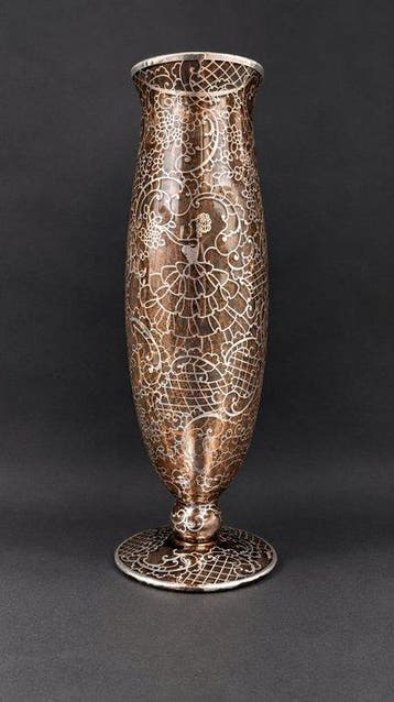 Murano, Grandi dimensioni 41 cm - Vaas - Glas, Zilver - Art