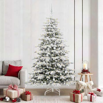 vidaXL Kunstmatige Inklapbare Kerstboom Wit 210 cm PE en PVC, Diversen, Kerst, Verzenden, Nieuw