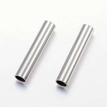5 x RVS 304 roestvrij stalen buisjes kralen Tube kralen 3..., Ophalen of Verzenden, Nieuw, Kraal