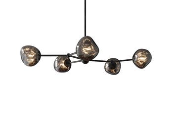 Hanglamp LIQUID DIAMOND met 5 glazen lampenkappen in, Ophalen of Verzenden, Nieuw