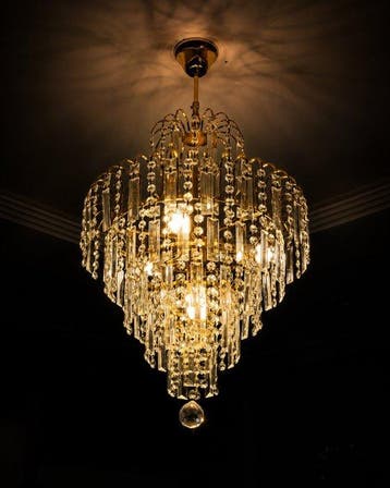 Plafondlamp - Hollywood Regency kristallen kroonluchter –
