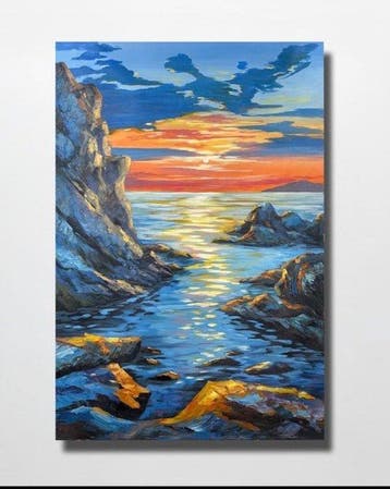 Hung Richard (1966) - Embrasement Marin 120 80 cm, Antiek en Kunst
