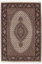 Nieuwe hoogwaardige Tabriz wollen en zijden Mahi tapijt -, Nieuw