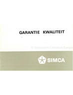 1965 SIMCA 1200 S COUPE SERVICE & GARANTIE HANDLEIDING, Nieuw, Author