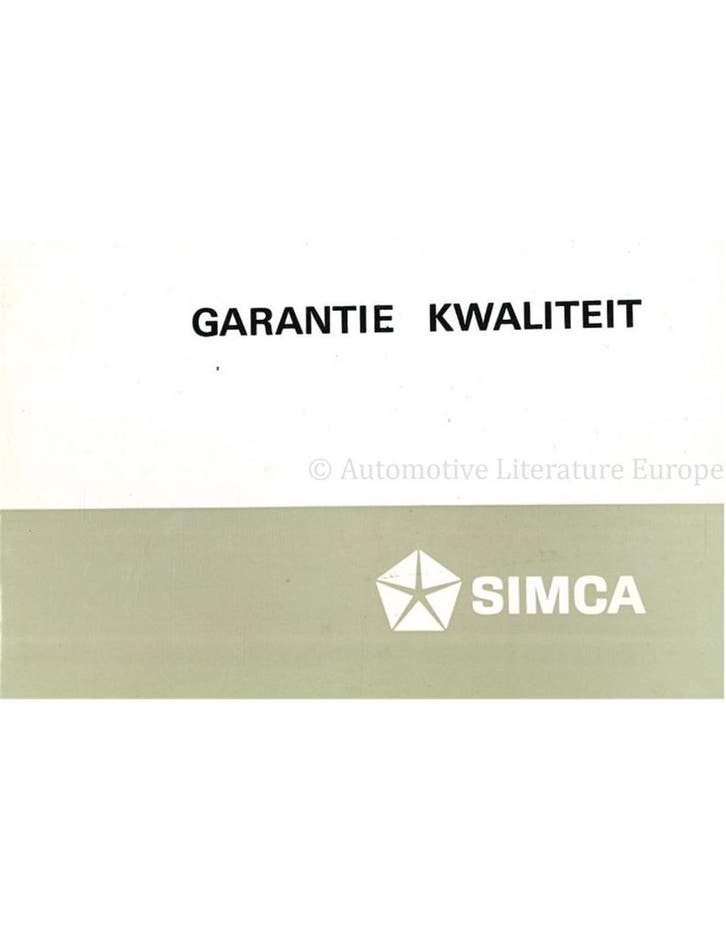 1965 SIMCA 1200 S COUPE SERVICE & GARANTIE HANDLEIDING, Boeken, Auto's | Folders en Tijdschriften