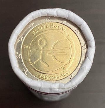 Slowakije. 2 Euro 2009 10 Ans UEM (25 pieces) in roll