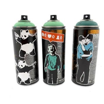 Koen Betjes (1992) - Tribute to Banksy (3 Set) Spraycan’s