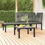 vidaXL Salontafel tuin 55x55x31 cm DPC en staal grijs, Tuin en Terras, Verzenden, Nieuw