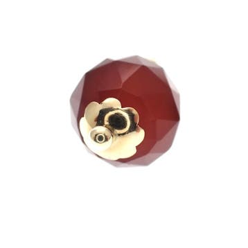 Gouden vintage kegel hanger met carneool (Hanger of bedel), Ophalen of Verzenden, Gebruikt, Goud, Overige merken