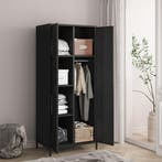 Metalen kast Seinäjoki 180x76x50 cm zwart mat [en.casa], Verzenden, Nieuw