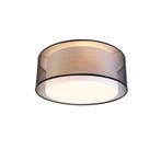 Moderne plafonnière zwart met wit 50 cm 3-lichts - Drum Duo, Huis en Inrichting, Lampen | Plafondlampen, Verzenden, Nieuw, Stof