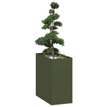 vidaXL Plantenbak 40x80x80 cm staal olijfgroen, Tuin en Terras, Bloembakken en Plantenbakken, Verzenden, Nieuw, Metaal