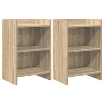 vidaXL Nachtkastjes 2 st Sonoma Eiken 40 x 30 x 60 cm, Minder dan 45 cm, Verzenden, Nieuw, 55 tot 70 cm
