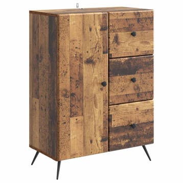 vidaXL Dressoir met lade Oud hout 66 x 34,5 x 90 cm Bewerkt, Verzenden, Nieuw, Overige houtsoorten, Minder dan 50 cm