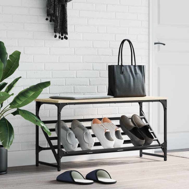 vidaXL Schoenenrek 90x30x45 cm bewerkt hout sonoma, Huis en Inrichting, Kasten | Schoenenrekken, Nieuw, Verzenden