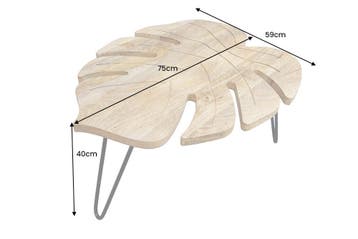 Koffietafel LEAF 75cm met haarpinpoten mangohout naturel -, Ophalen of Verzenden, Nieuw