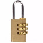 Benson Compact hangslot - 3-cijferige code - messing - 22 mm, Ophalen of Verzenden, Nieuw