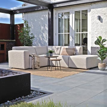 *WOONWINKEL* Elementen Loungeset Hoekbank Met Hocker Rechts, Tuin en Terras, Tuinsets en Loungesets, Verzenden, Nieuw