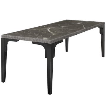 Wicker tafel Foggia 196x87x76cm - grijs, Verzenden, Nieuw
