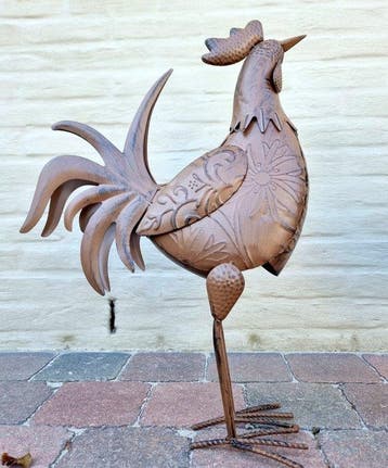 Beeldje - Rooster garden decor - IJzer, Metaal