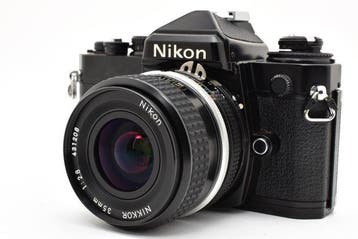 Nikon FE black + Ai Nikkor 2.8/35mm | Single lens reflex, Audio, Tv en Foto, Fotocamera's Analoog, Nieuw
