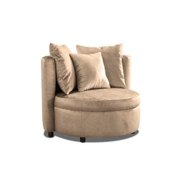 Fauteuil Lellens - fauteuils - Beige, Nieuw, Stof