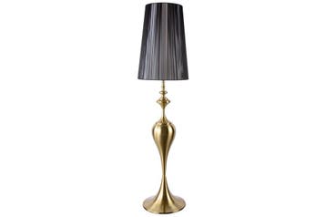 Vloerlamp LUCIE 160cm metaal goud nylon kap zwart - 41526, Huis en Inrichting, Ophalen of Verzenden, Nieuw