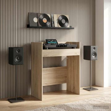 vidaXL DJ Tafel Sonoma Eiken 82 x 45 x 102 cm Bewerkt hout, Muziek en Instrumenten, Verzenden, Nieuw