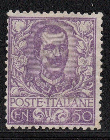 Koninkrijk Italië 1901 - 50 Cent. Malva “Floreale”, nieuw, Gestempeld