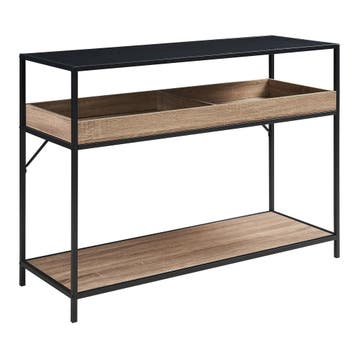 Consoletafel Belana 110x40x80 cm zwart en eikenkleurig [en.c, Verzenden, Nieuw