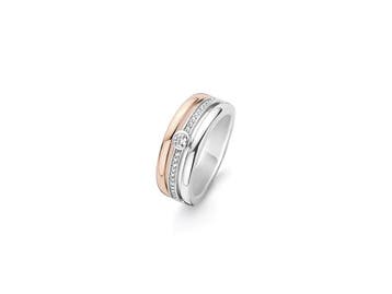 TI SENTO Ring 12094ZR - Zilveren dames ring - Asymmetrisch, Kleding | Dames, Verzenden, Zo goed als nieuw