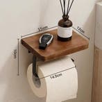 Moderne Toiletpapierhouder met Walnoot Houten Plateau, Huis en Inrichting, Verzenden, Nieuw