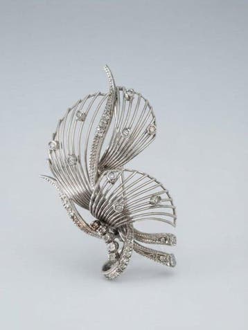 Broche - 18 karaat Witgoud - 0.48ct. tw. Diamant