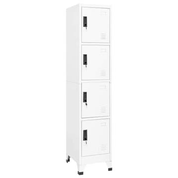 vidaXL Lockerkast 38x45x180 cm staal wit, Verzenden, Nieuw