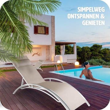 2dekans | tectake® set van 2 tuinstoelen ligstoelen -, Ophalen of Verzenden, Zo goed als nieuw