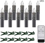 Led kaarsen warmwit met afstandsbediening timer zwart 10, Ophalen of Verzenden, Nieuw